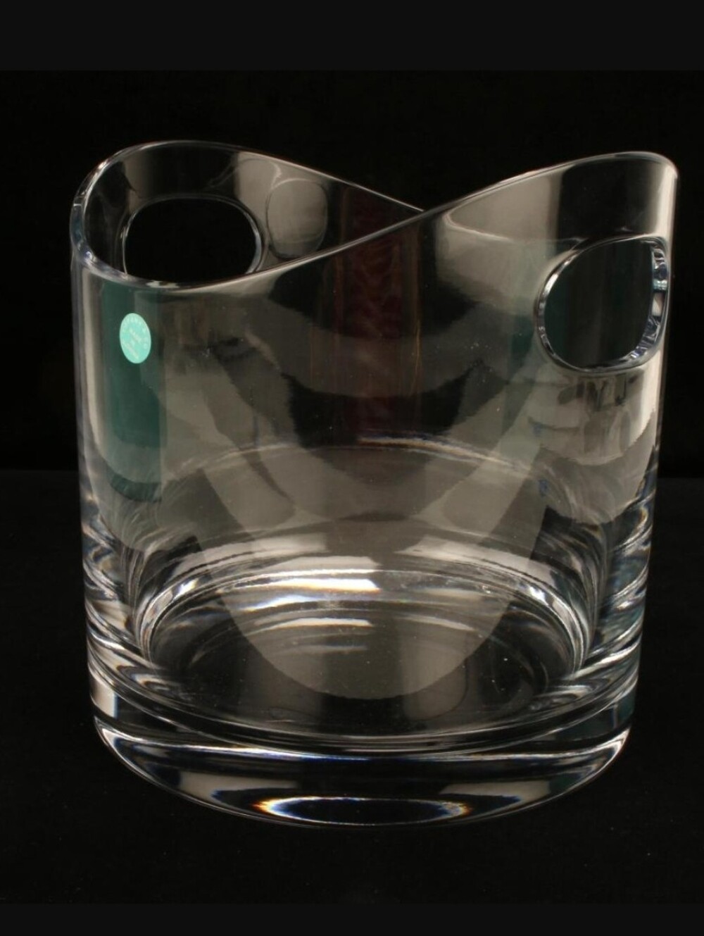 Tiffany & Co. Clear Crystal Ice Bucket with Built-in Handles